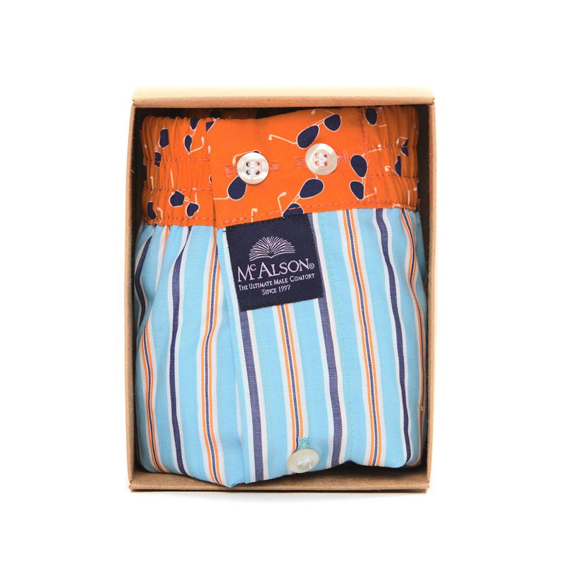 M3912 - Striped bright blue & orange